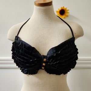 Ingear Ruffle bikini black top size Large🎈